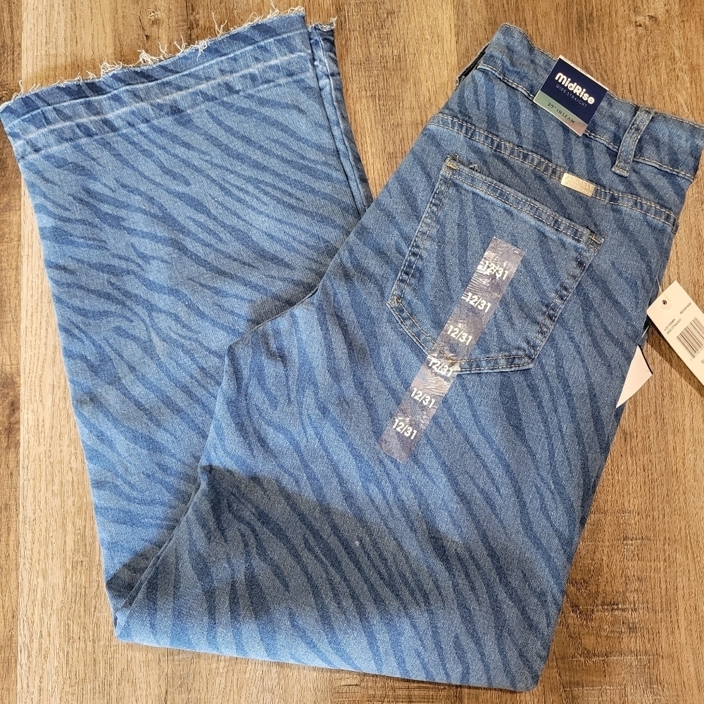 Angels Blue Zebra Print Jeans - Picture 1 of 15
